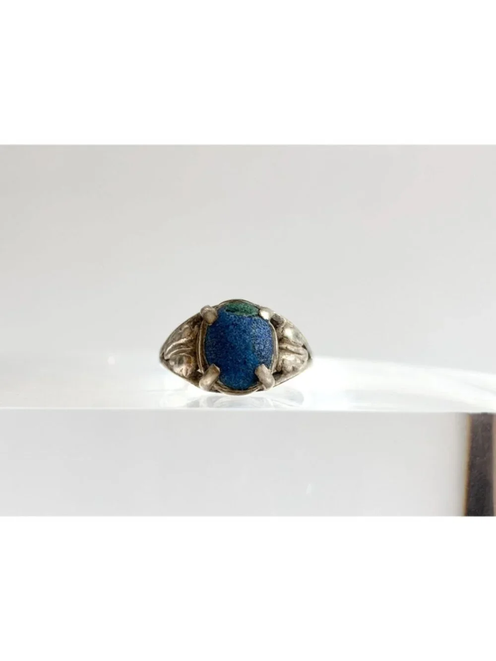Lapis Lazuli Oval Cabochon Southwest Sterling Silver 925 Vintage Ring - sz 5.5